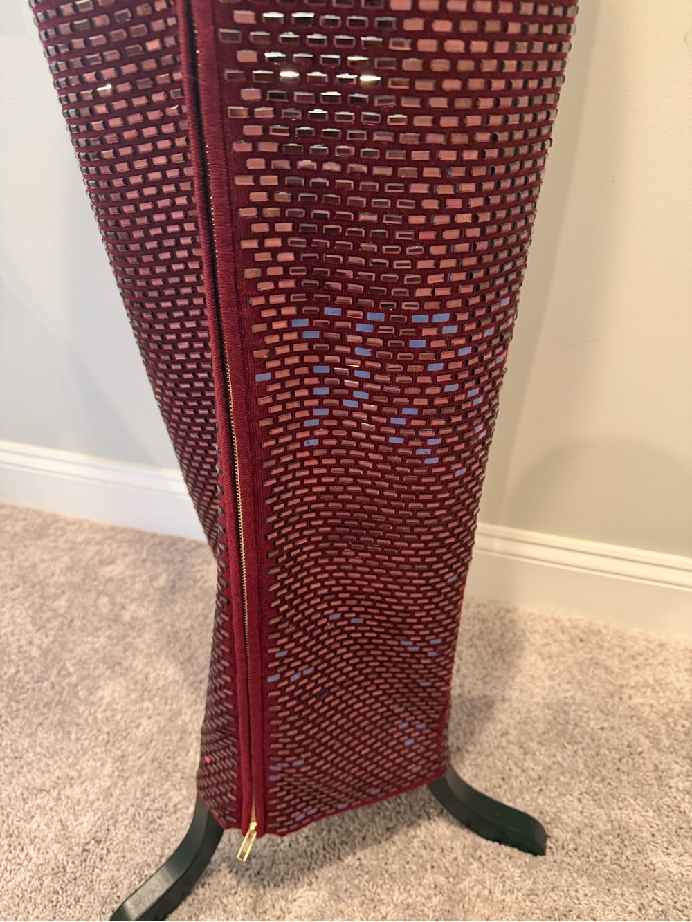 Retrofete Burgundy Sequin Maxi Dress - Picture 13 of 16
